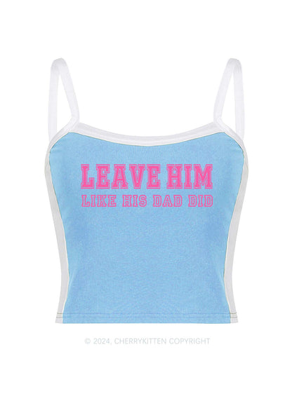 Leave Him Y2K Color Block Crop Cami Top Cherrykitten