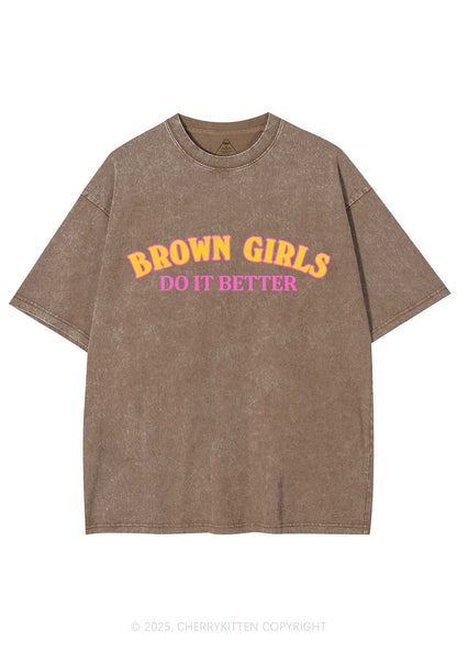 Brown Girls Do It Better Y2K Washed Tee Cherrykitten