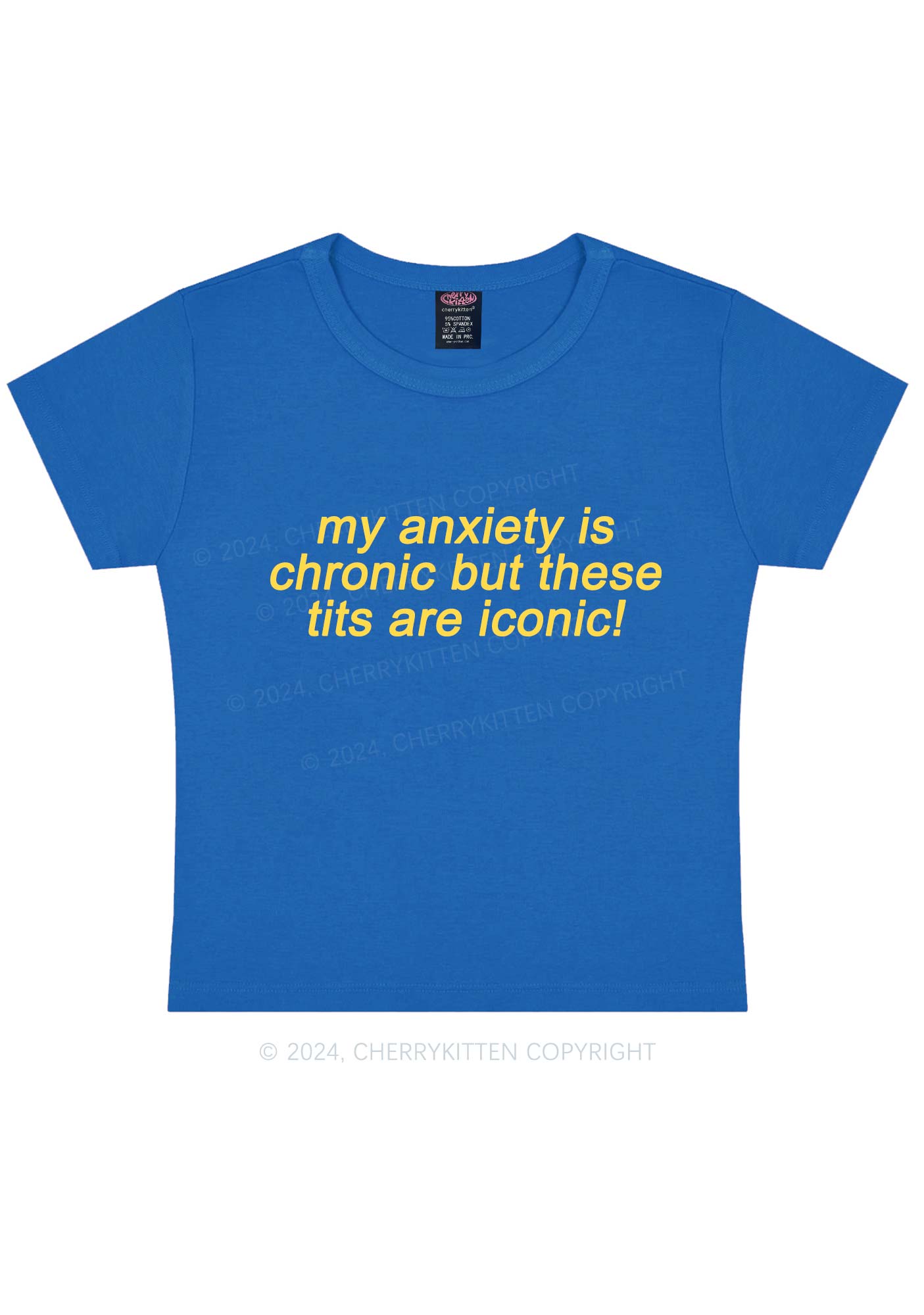 My Anxiety Is Chronic Y2K Baby Tee Cherrykitten