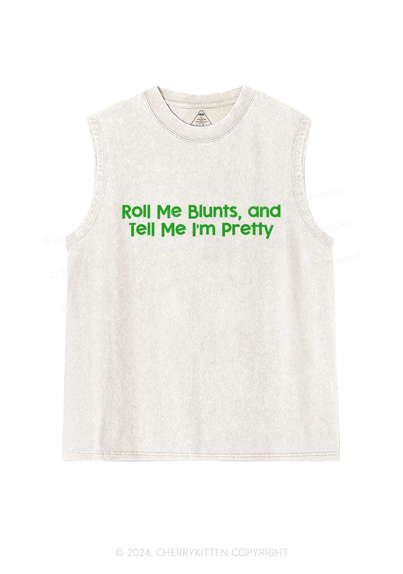 Roll Me Blunts Y2K Washed Tank Cherrykitten