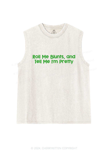 Roll Me Blunts Y2K Washed Tank Cherrykitten