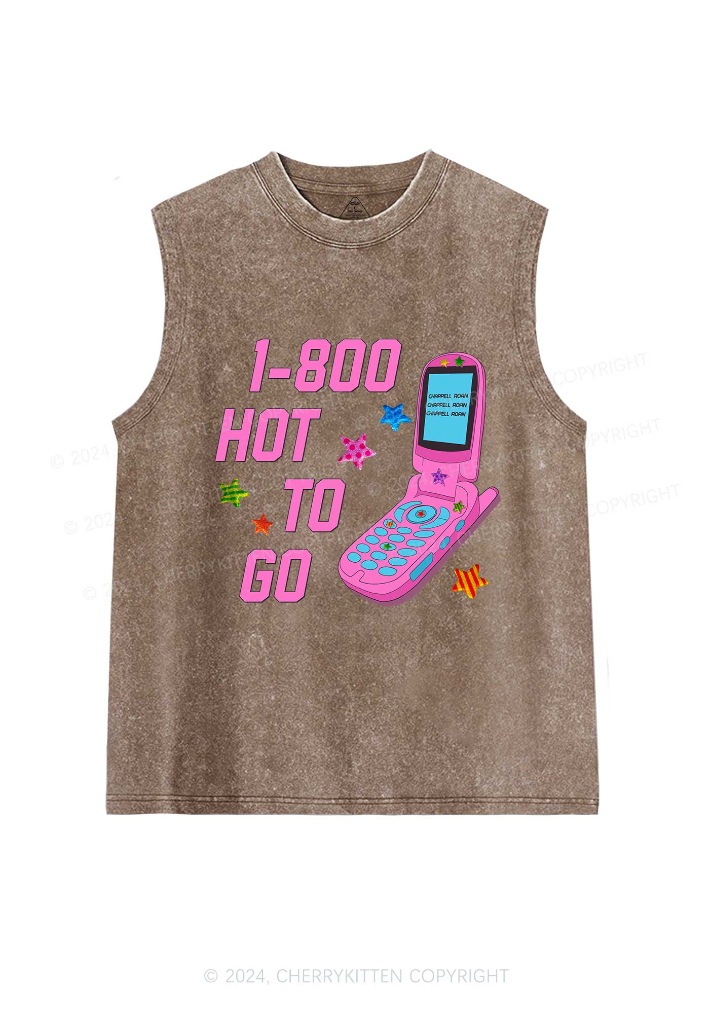 Hot To Go Phone Y2K Washed Tank Cherrykitten