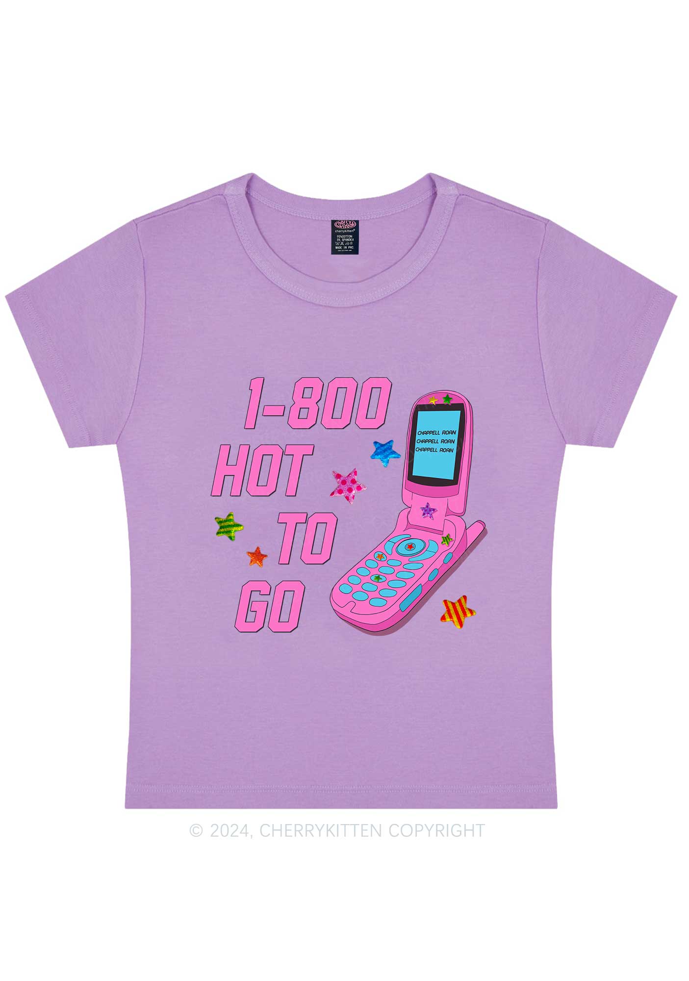 Hot To Go Phone Y2K Baby Tee Cherrykitten