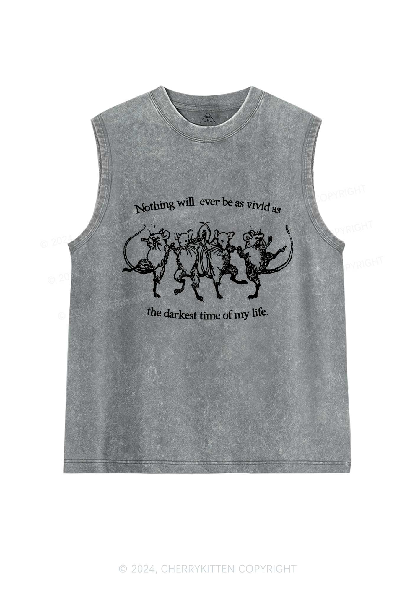 Rats Darkest Time Y2K Washed Tank Cherrykitten