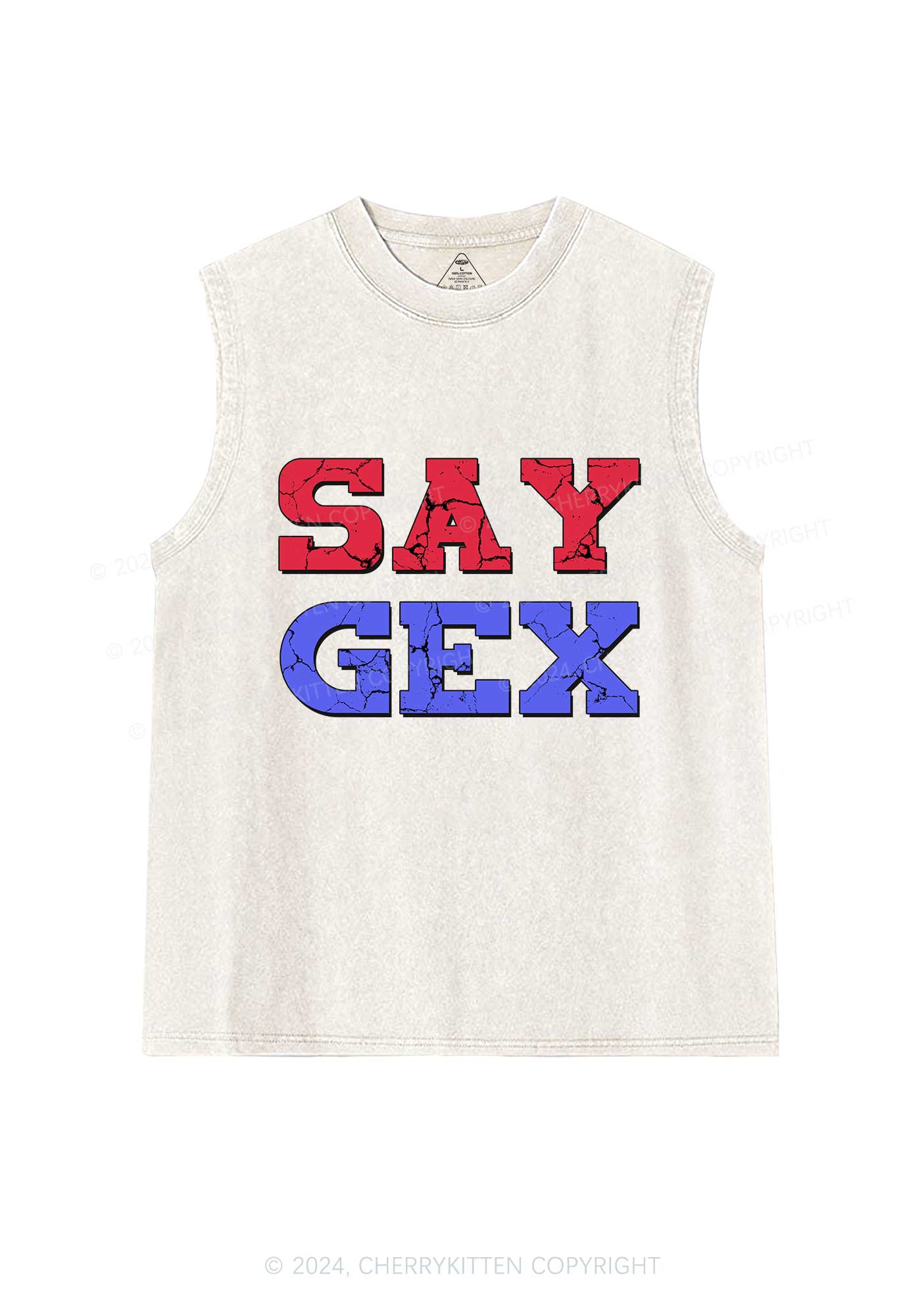 Say Gex Y2K Washed Tank Cherrykitten