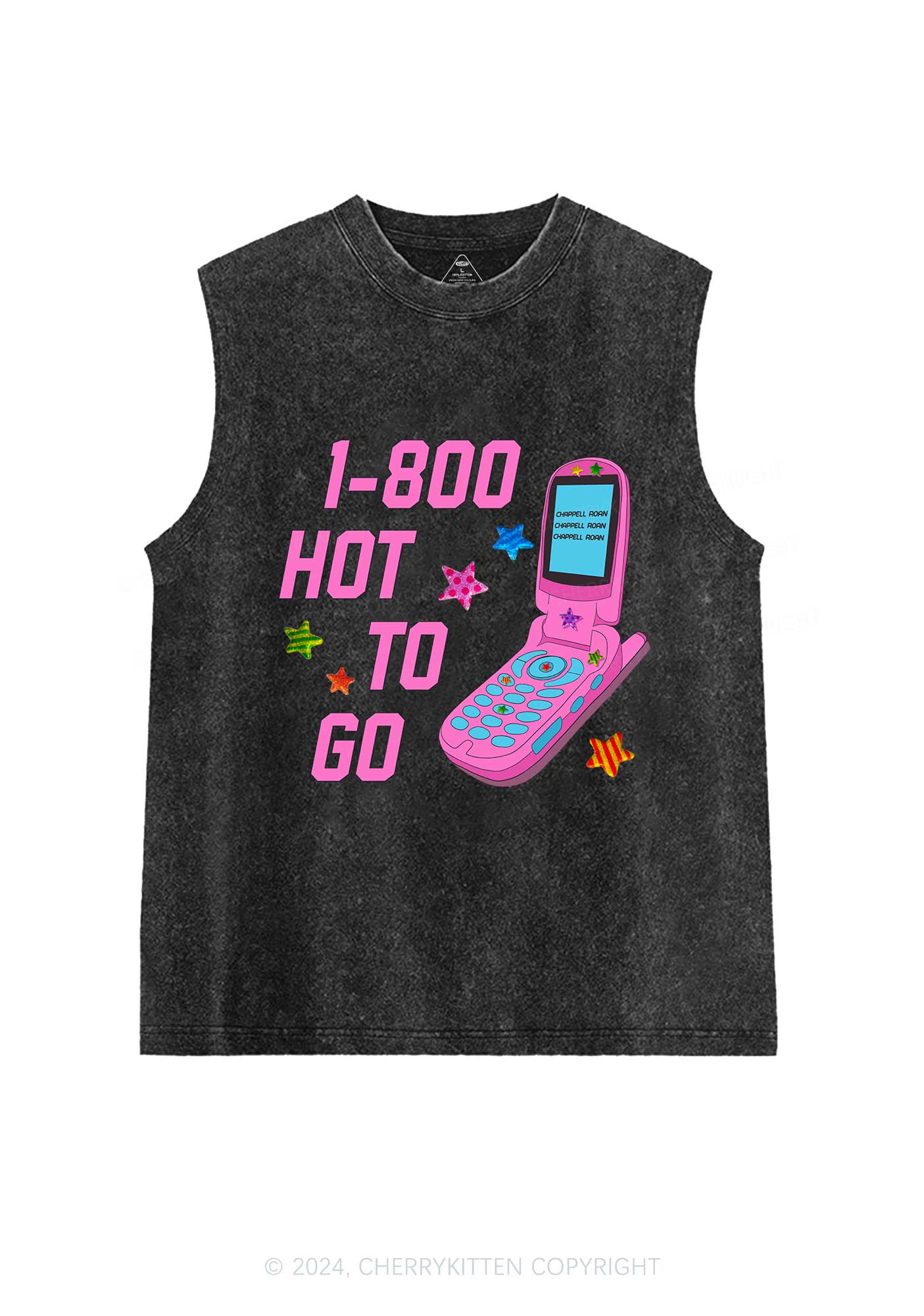 Hot To Go Phone Y2K Washed Tank Cherrykitten