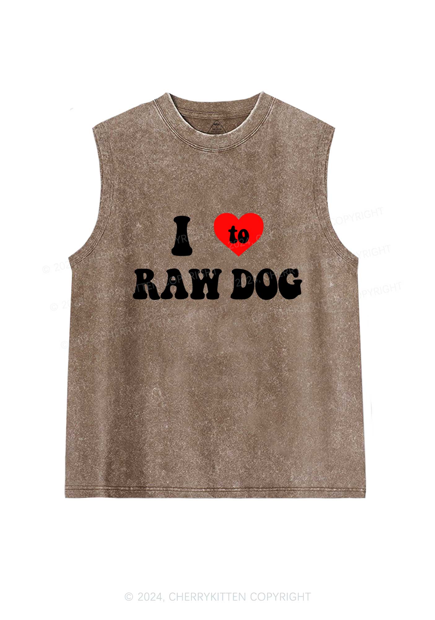 I Love Raw Dog Y2K Washed Tank Cherrykitten