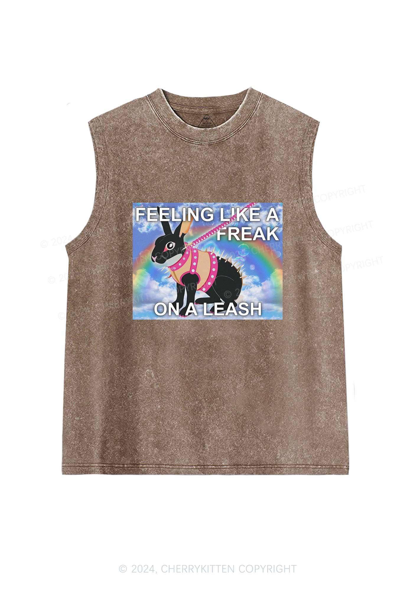 Freak On A Leash Y2K Washed Tank Cherrykitten