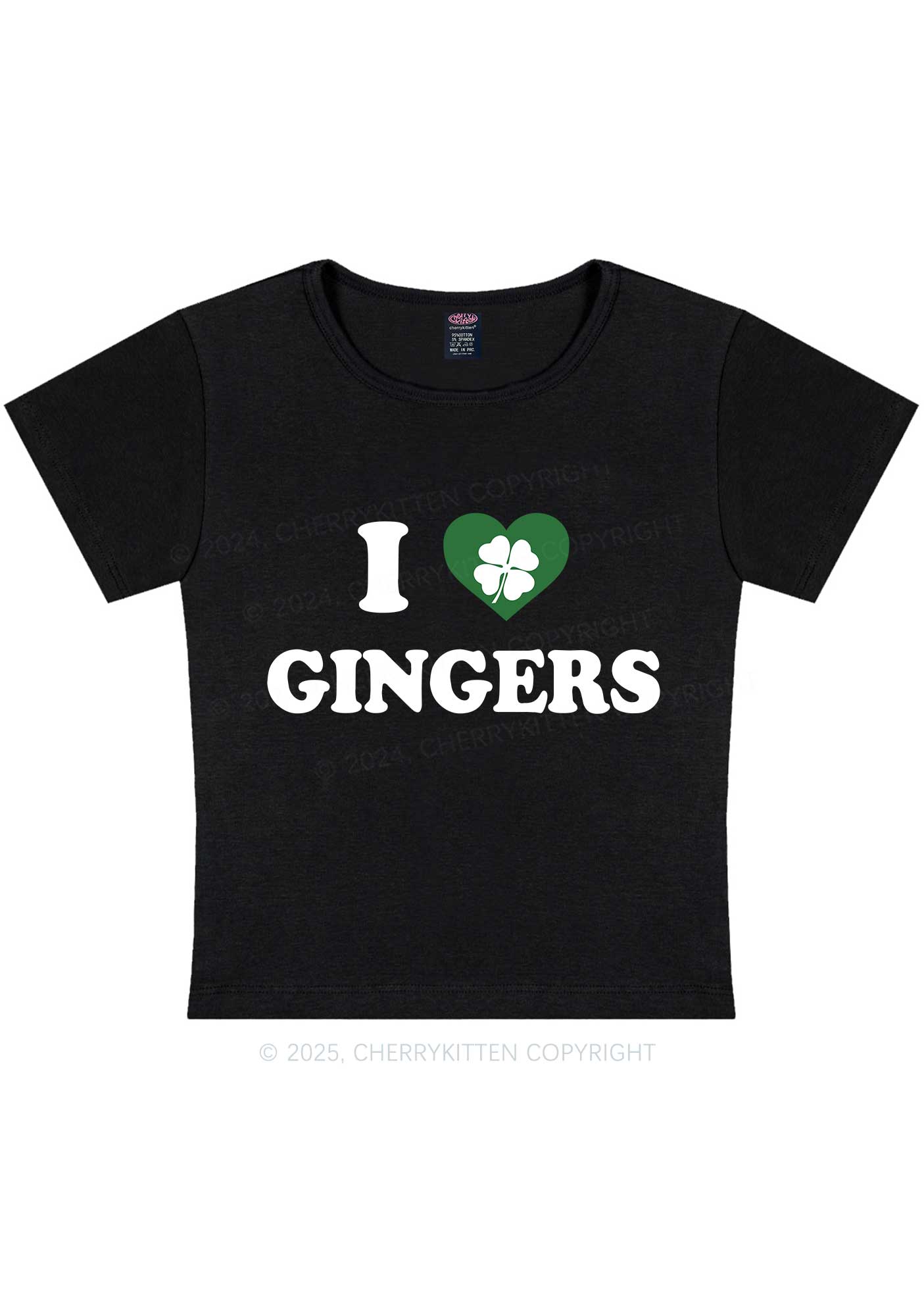 I Love Gingers St Patricks Y2K Baby Tee Cherrykitten