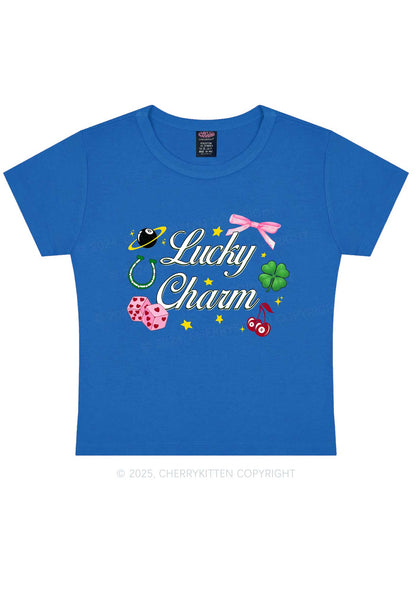 Lucky Charm St Patricks Y2K Baby Tee Cherrykitten