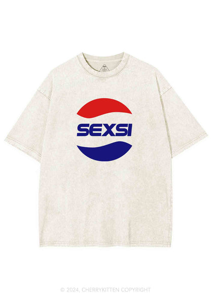 Red Blue Sexsi Y2K Washed Tee Cherrykitten