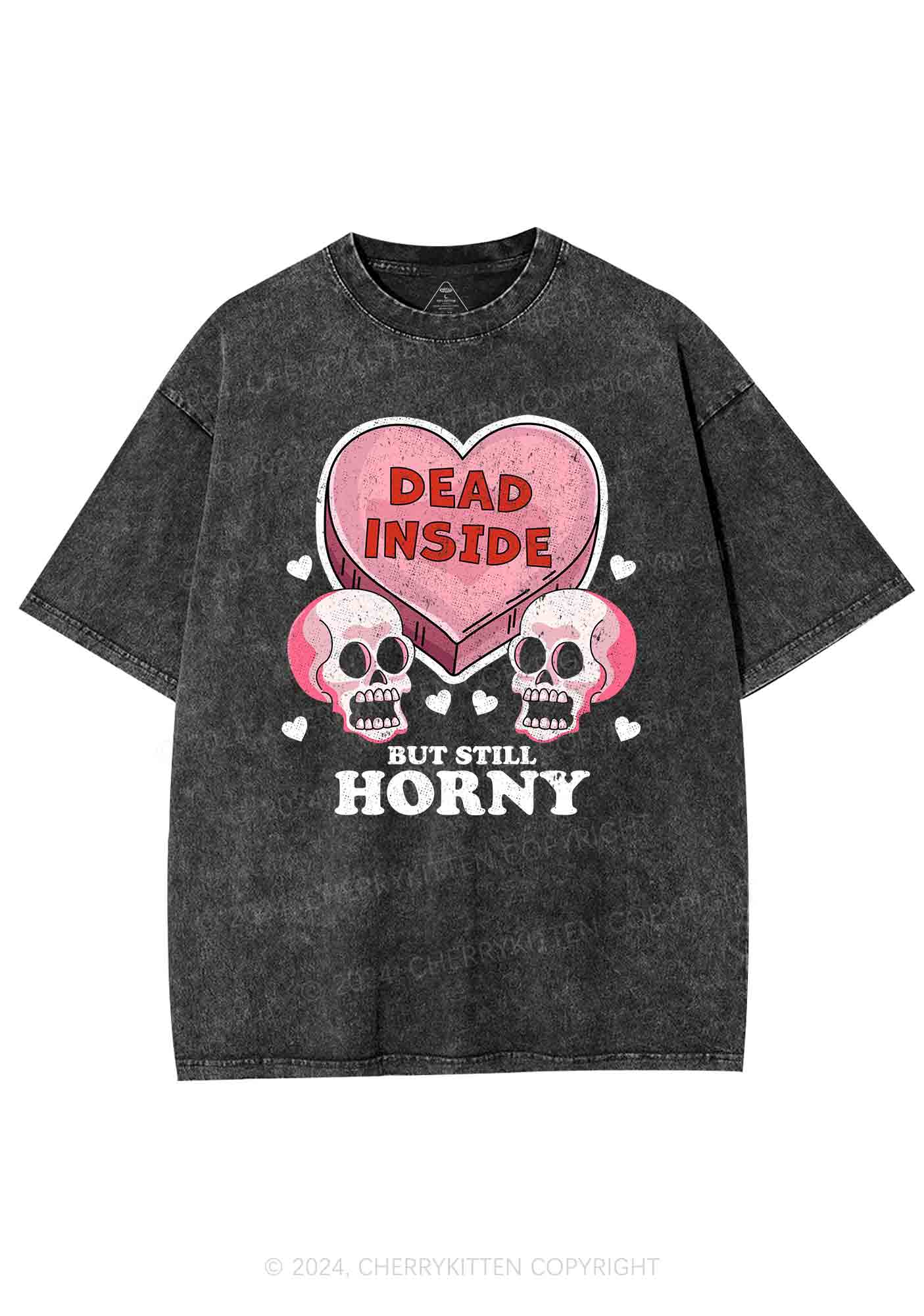 Halloween Dead Inside Y2K Washed Tee Cherrykitten