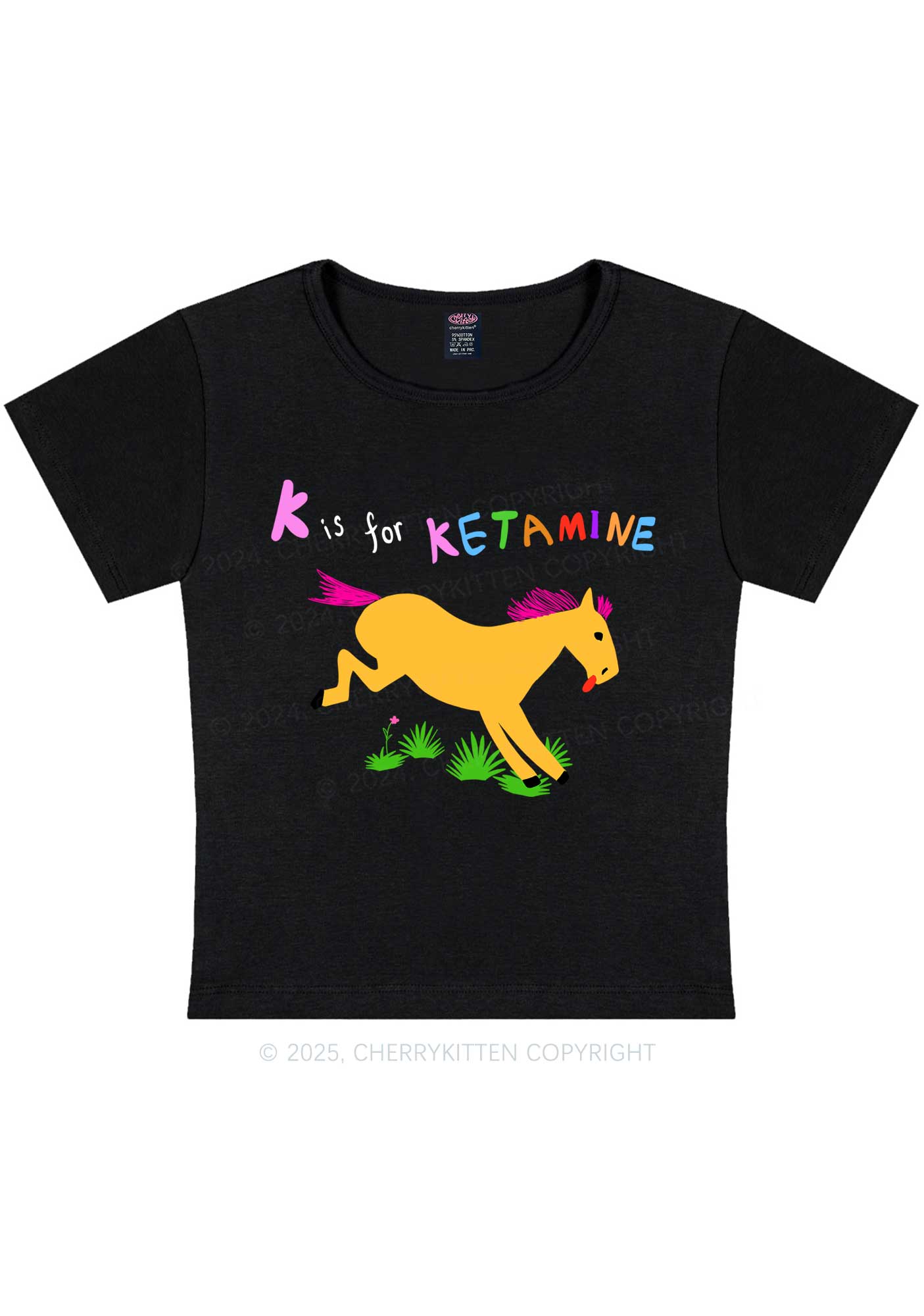 K Is For Pony Y2K Baby Tee Cherrykitten