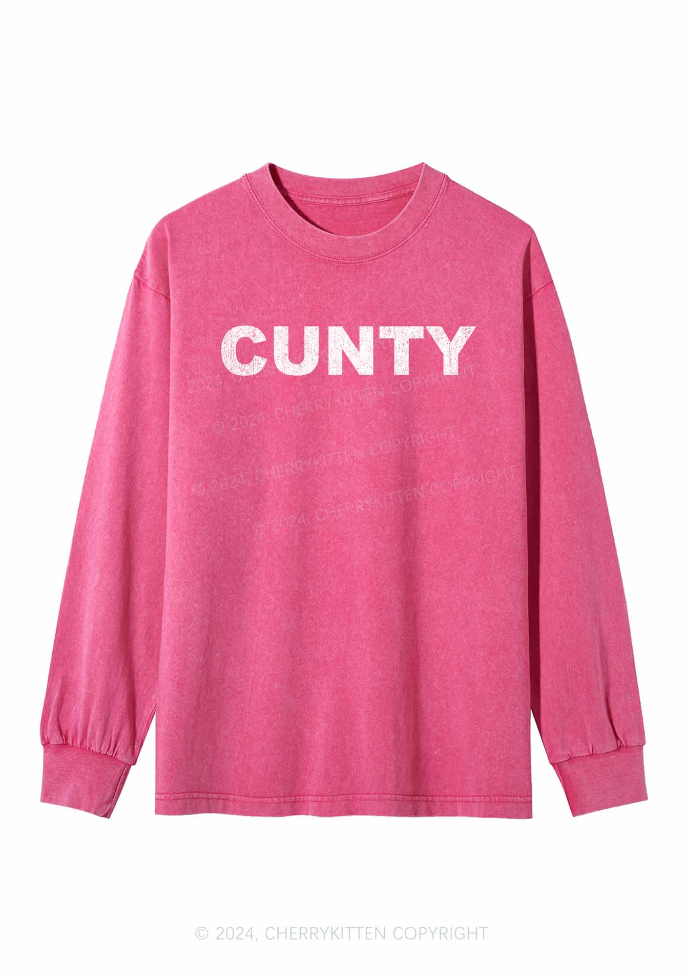 Cunty Y2K Washed Long Sleeves Cherrykitten