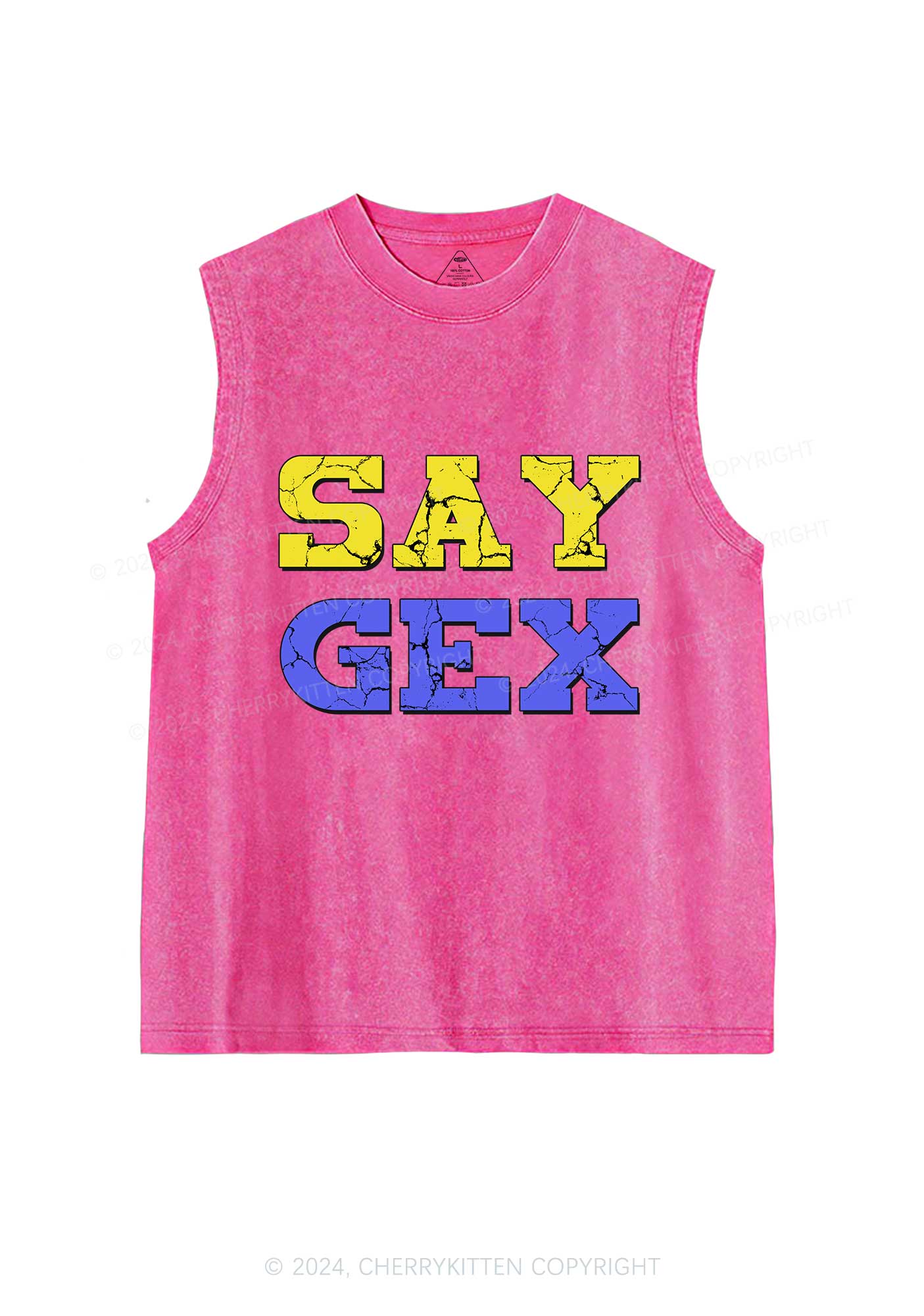 Say Gex Y2K Washed Tank Cherrykitten