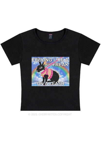 Freak On A Leash Y2K Baby Tee Cherrykitten