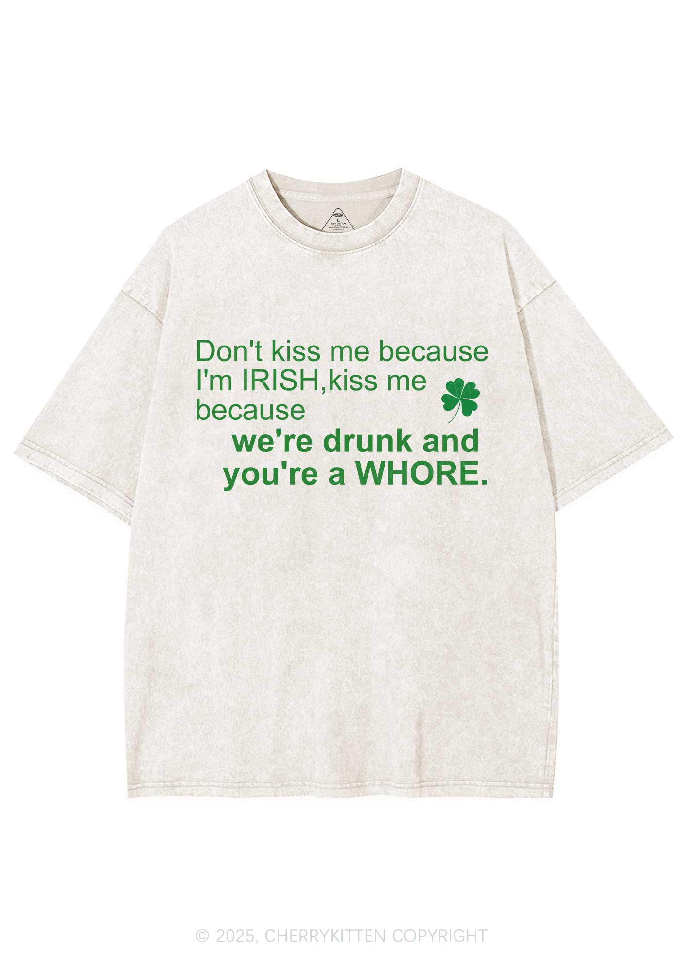 Drunk And Hore St Patricks Y2K Washed Tee Cherrykitten