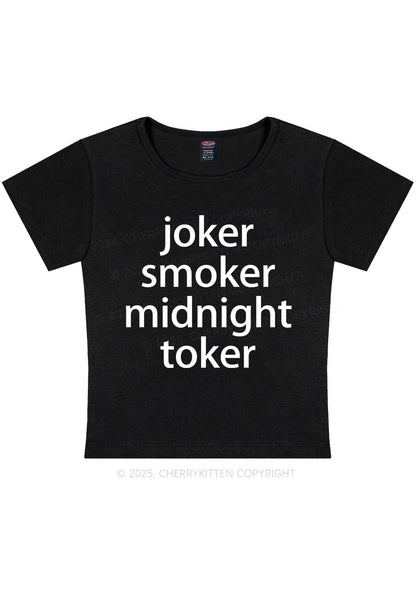 Joker Smoker Midnight Toker Y2K Baby Tee Cherrykitten