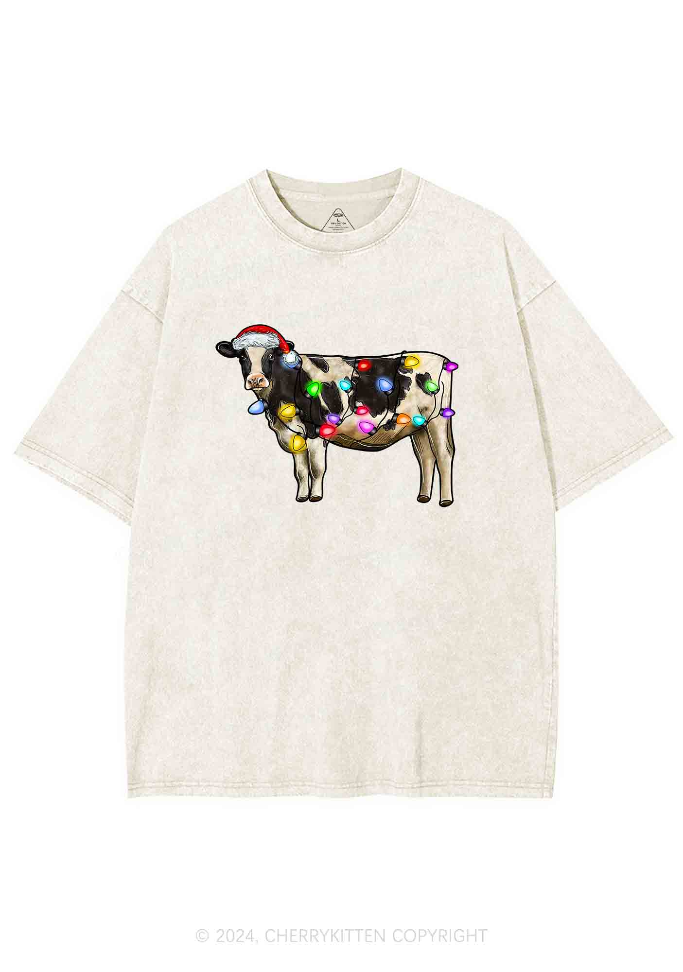 Christmas Cow Y2K Washed Tee Cherrykitten