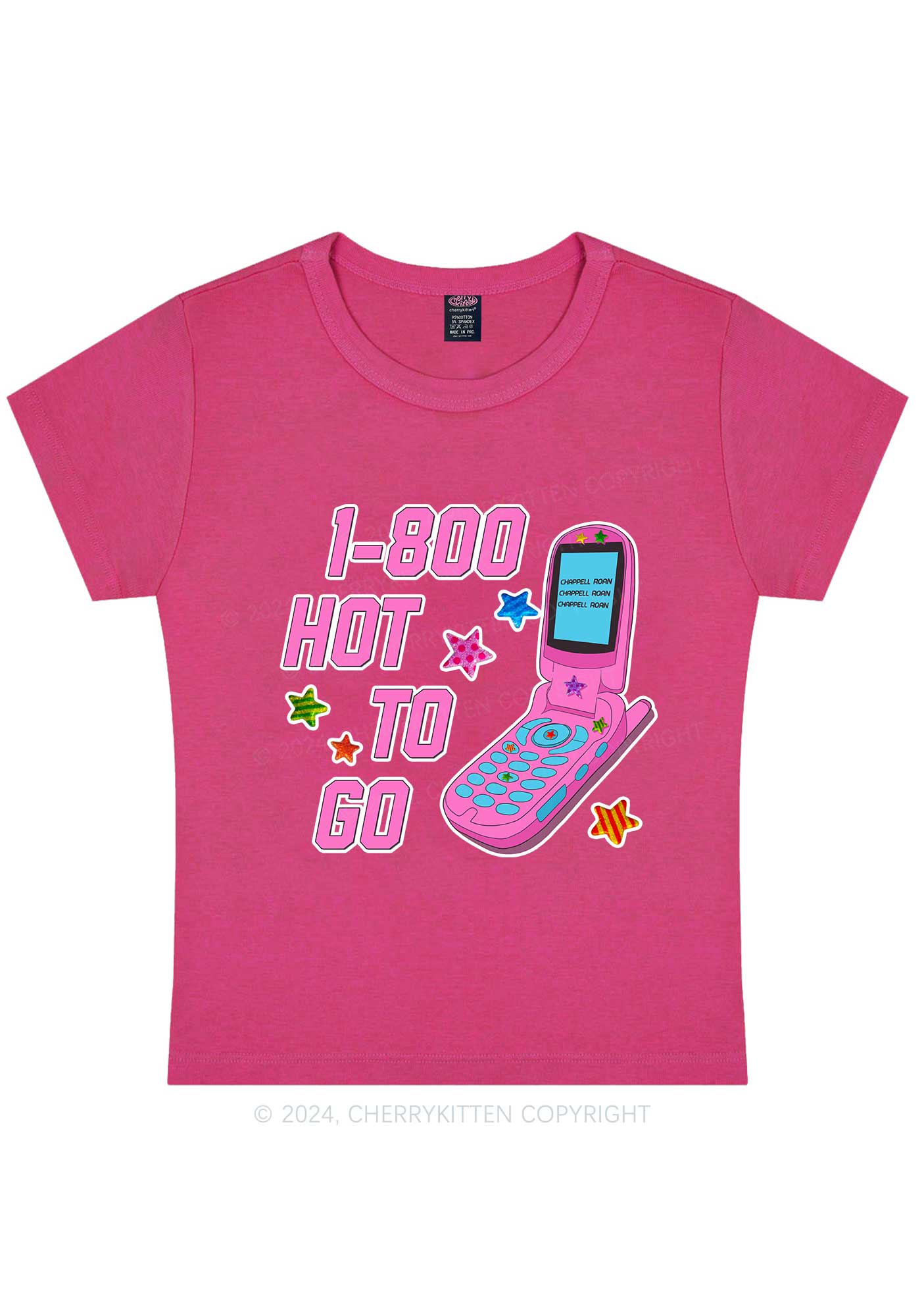 Hot To Go Phone Y2K Baby Tee Cherrykitten