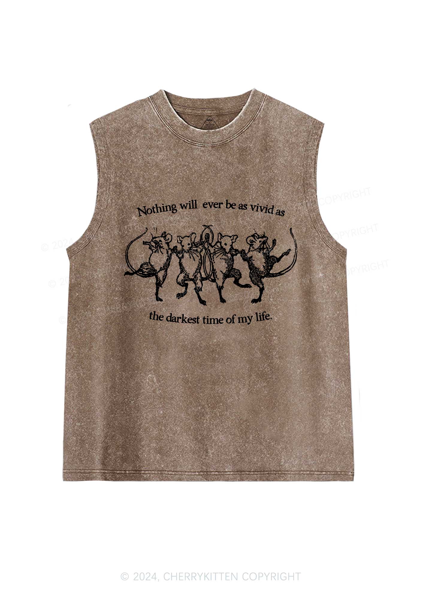 Rats Darkest Time Y2K Washed Tank Cherrykitten