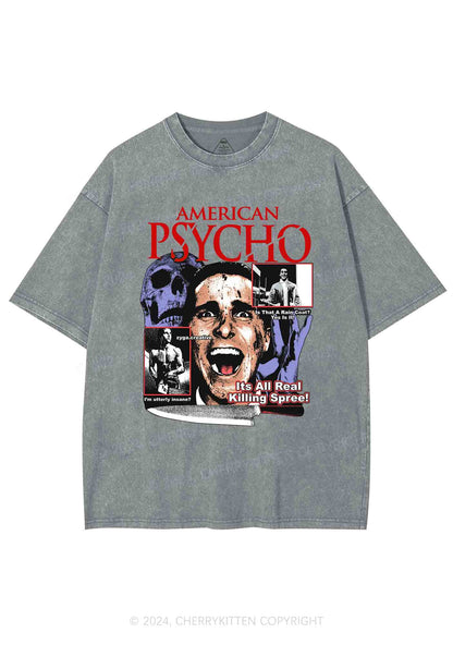 Halloween American Psycho Y2K Washed Tee Cherrykitten