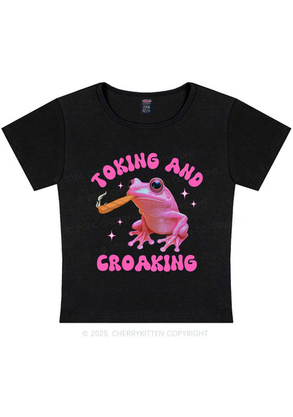 Toking And Croaking Y2K Baby Tee Cherrykitten