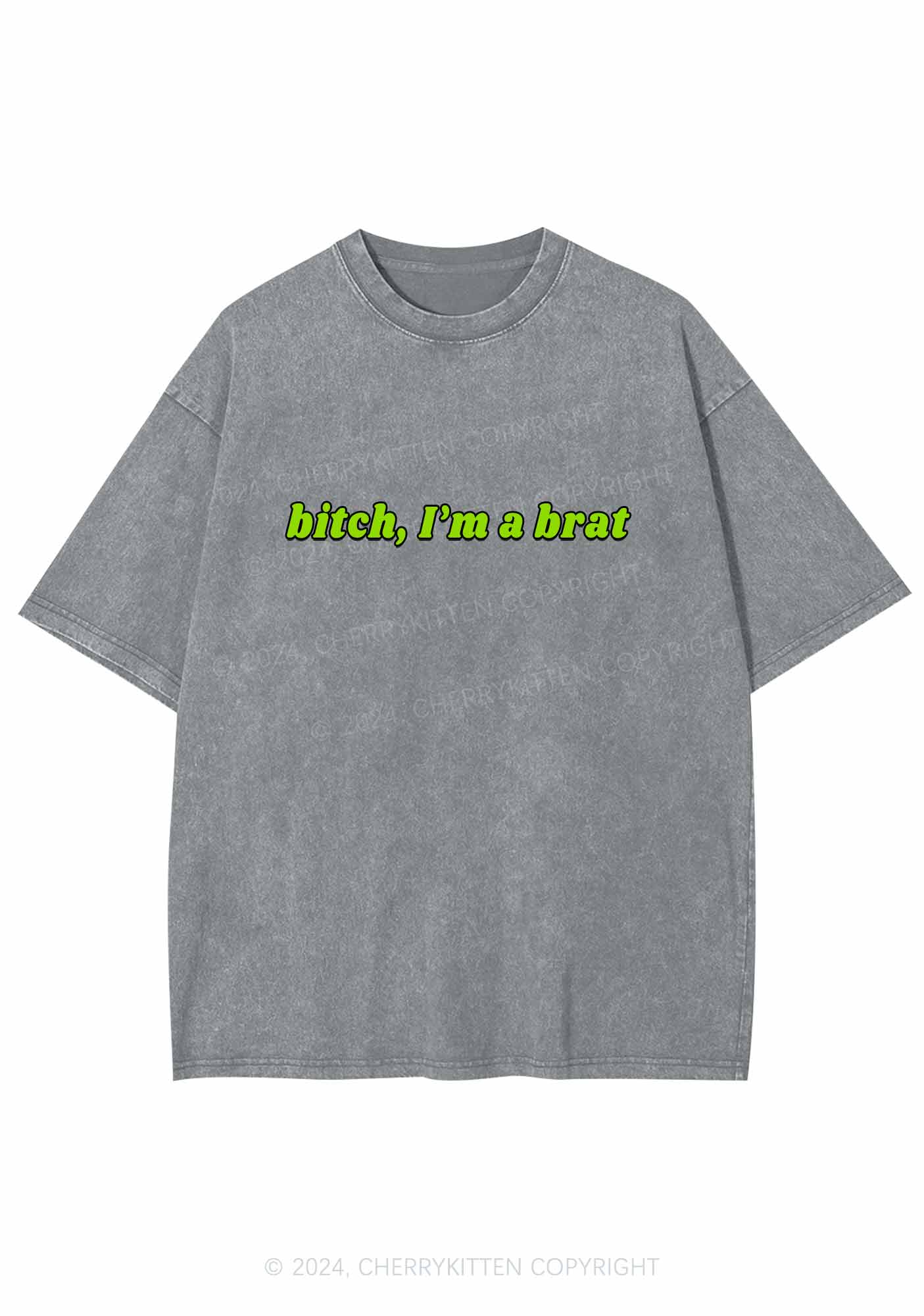 Bxtch Im A Brat Y2K Washed Tee Cherrykitten