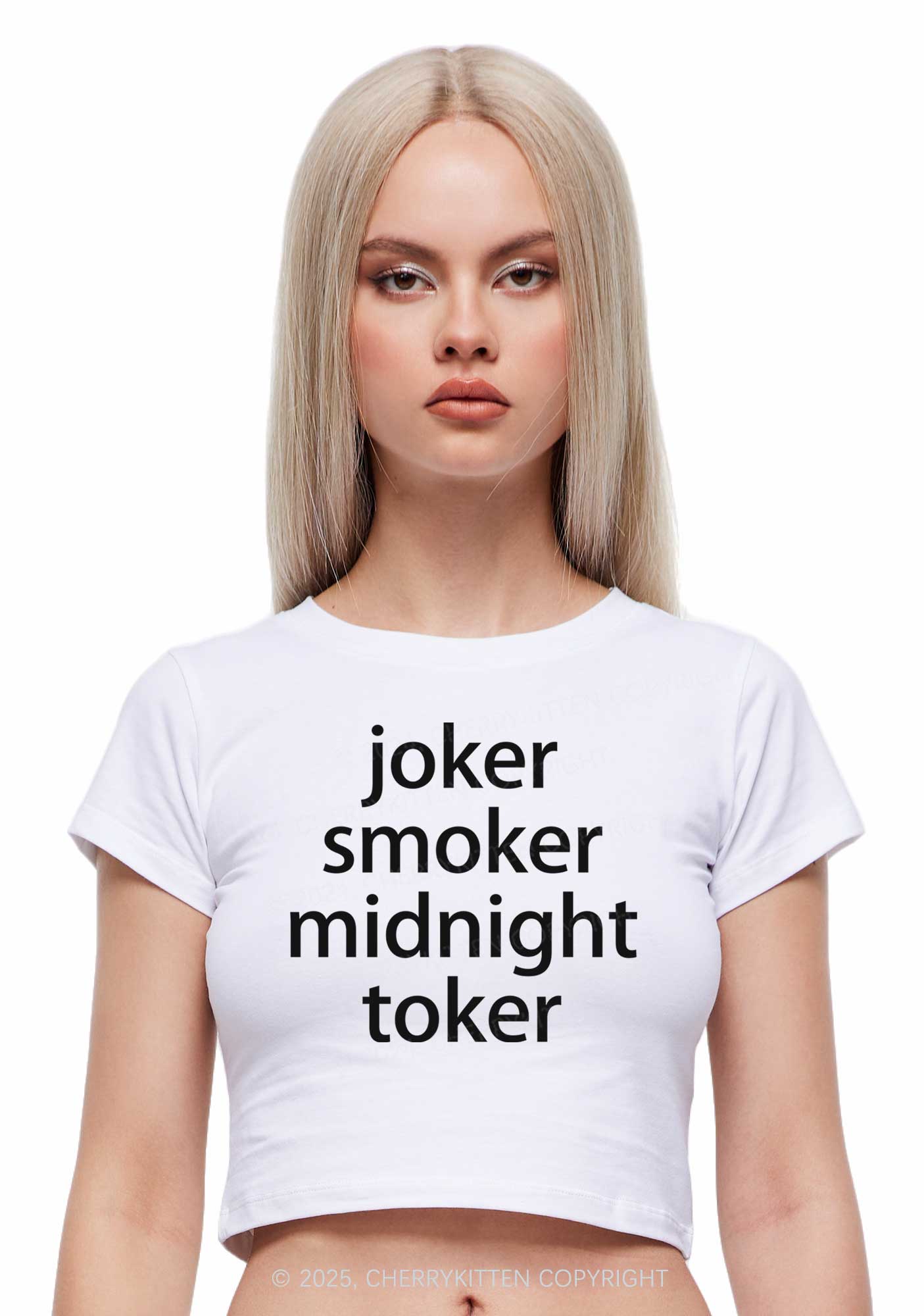 Joker Smoker Midnight Toker Y2K Baby Tee Cherrykitten