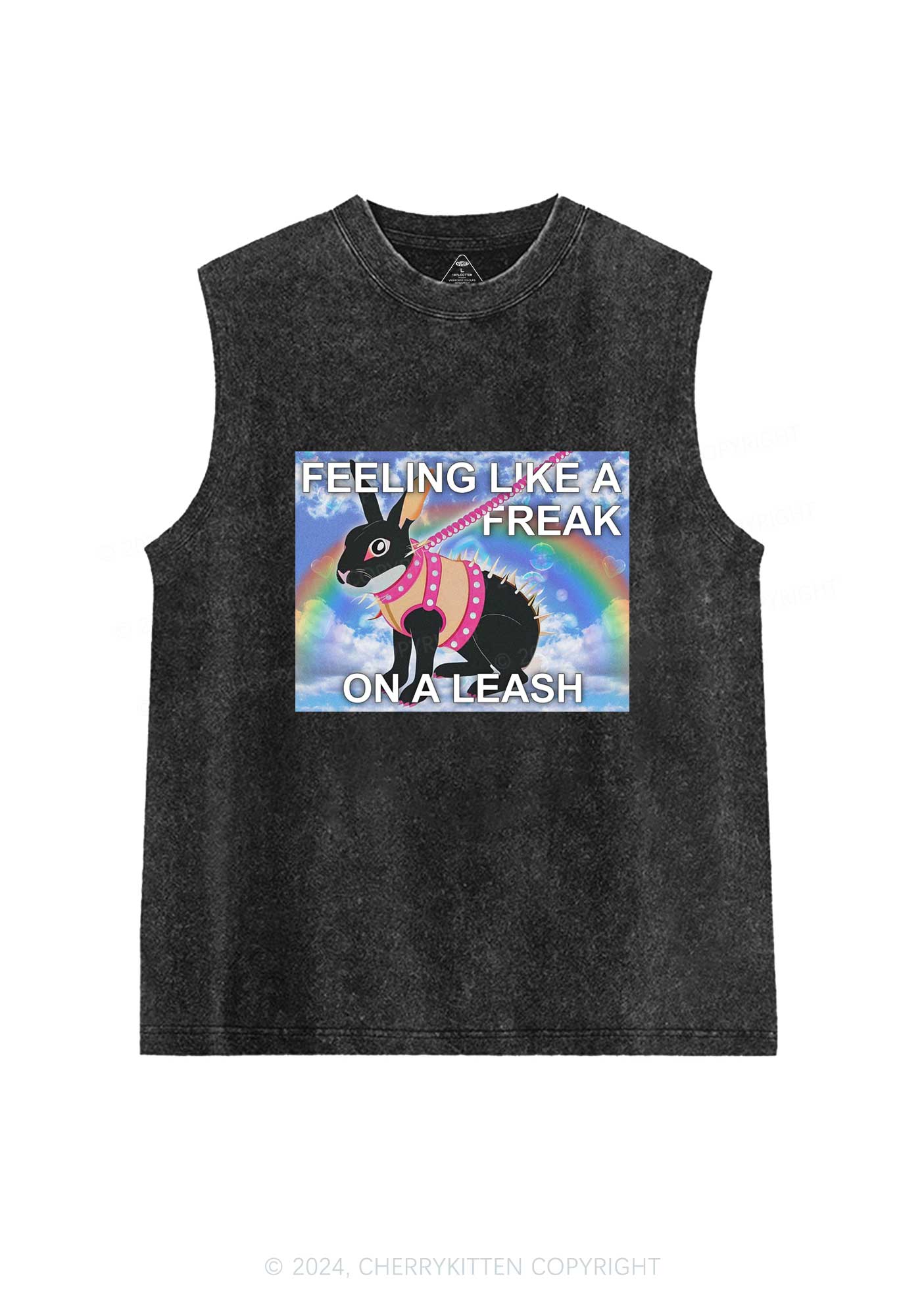 Freak On A Leash Y2K Washed Tank Cherrykitten