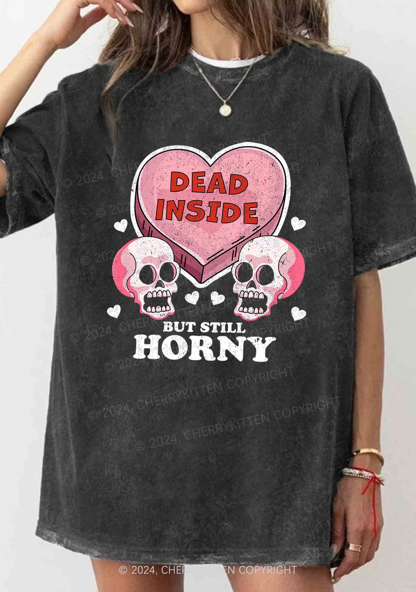 Halloween Dead Inside Y2K Washed Tee Cherrykitten