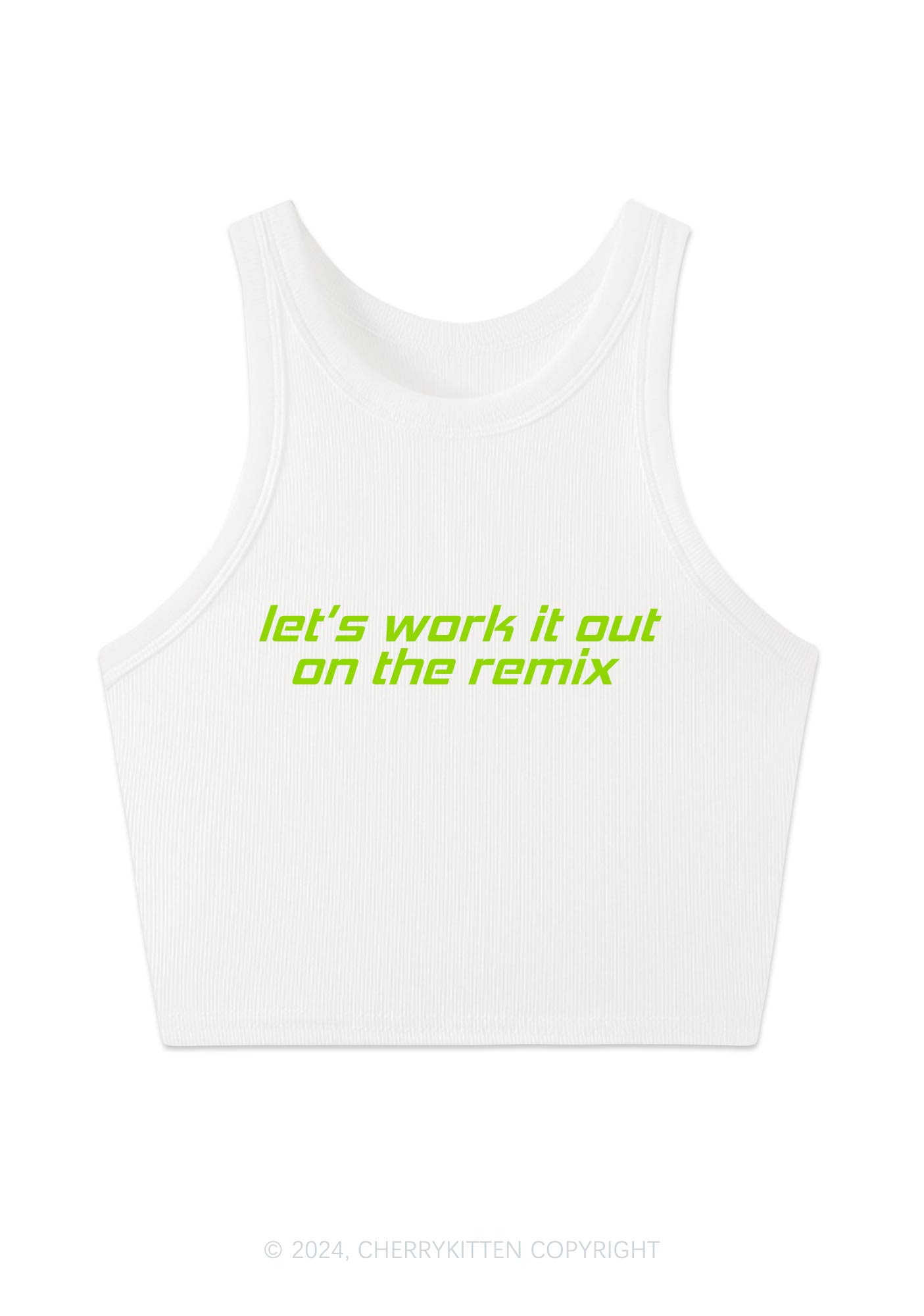 Let's Work It Out Y2K Crop Tank Top Cherrykitten