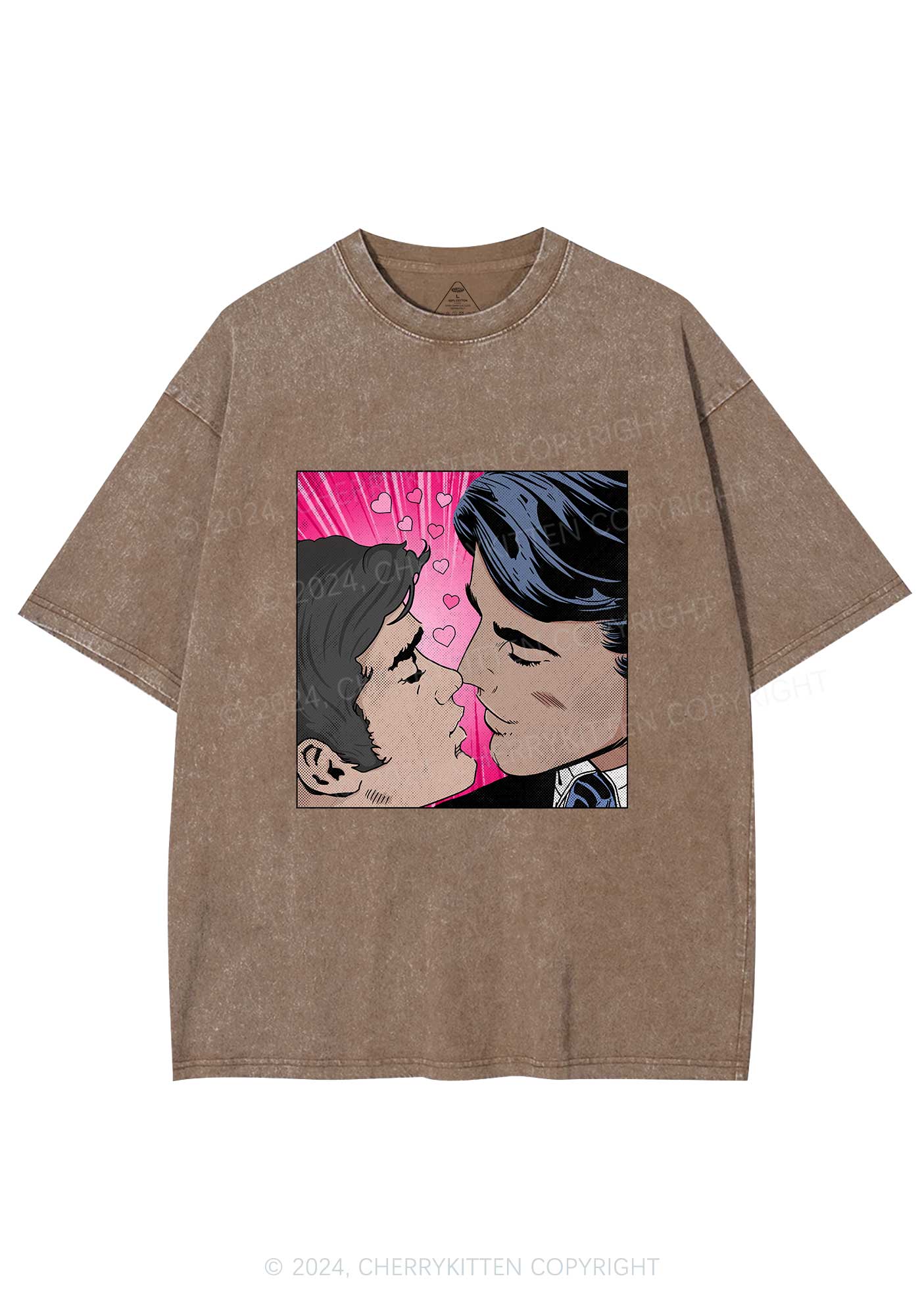 Boy Kiss Y2K Valentine's Day Washed Tee Cherrykitten