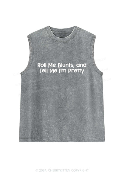 Roll Me Blunts Y2K Washed Tank Cherrykitten