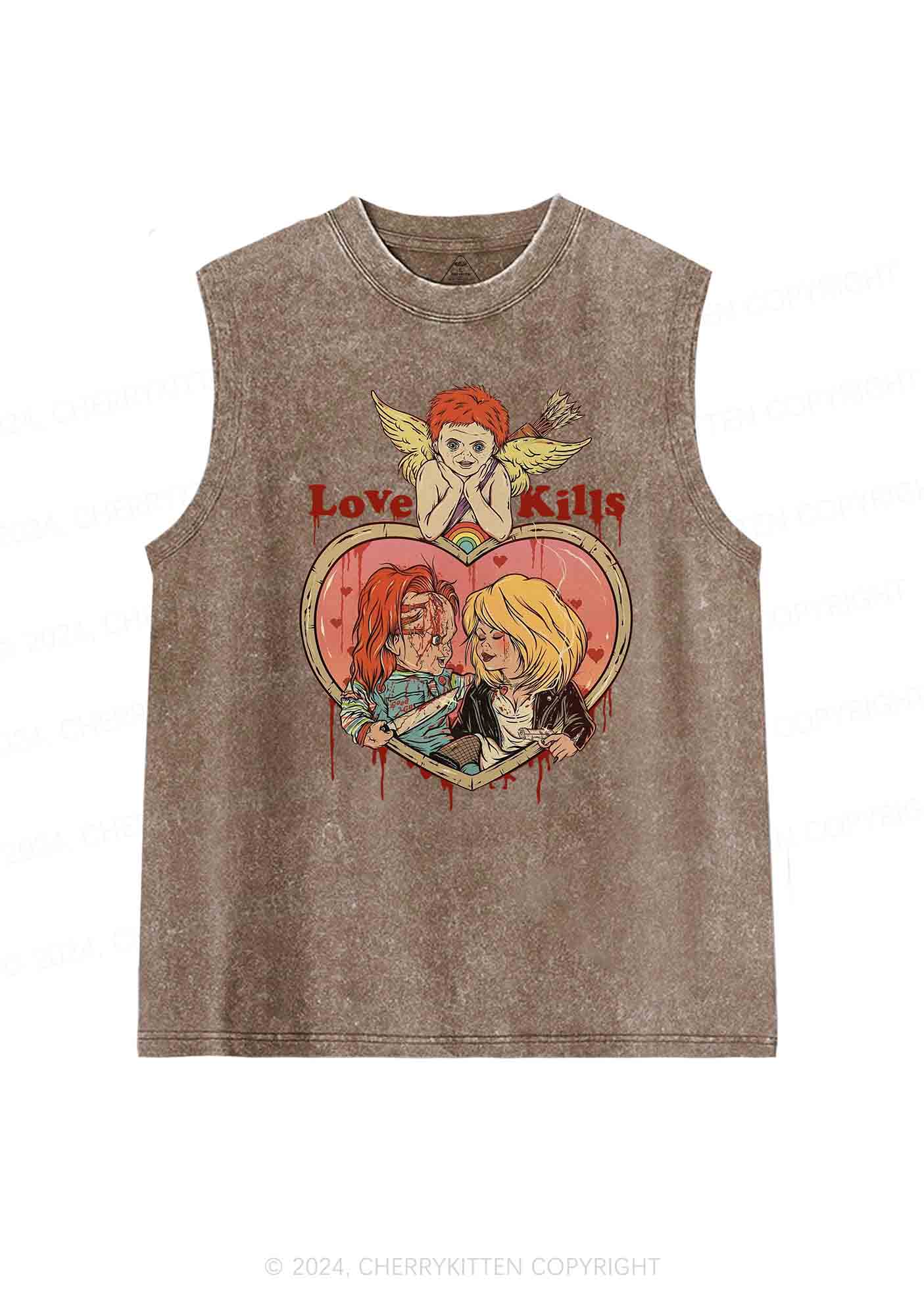 Halloween Love Kills Y2K Washed Tank Cherrykitten