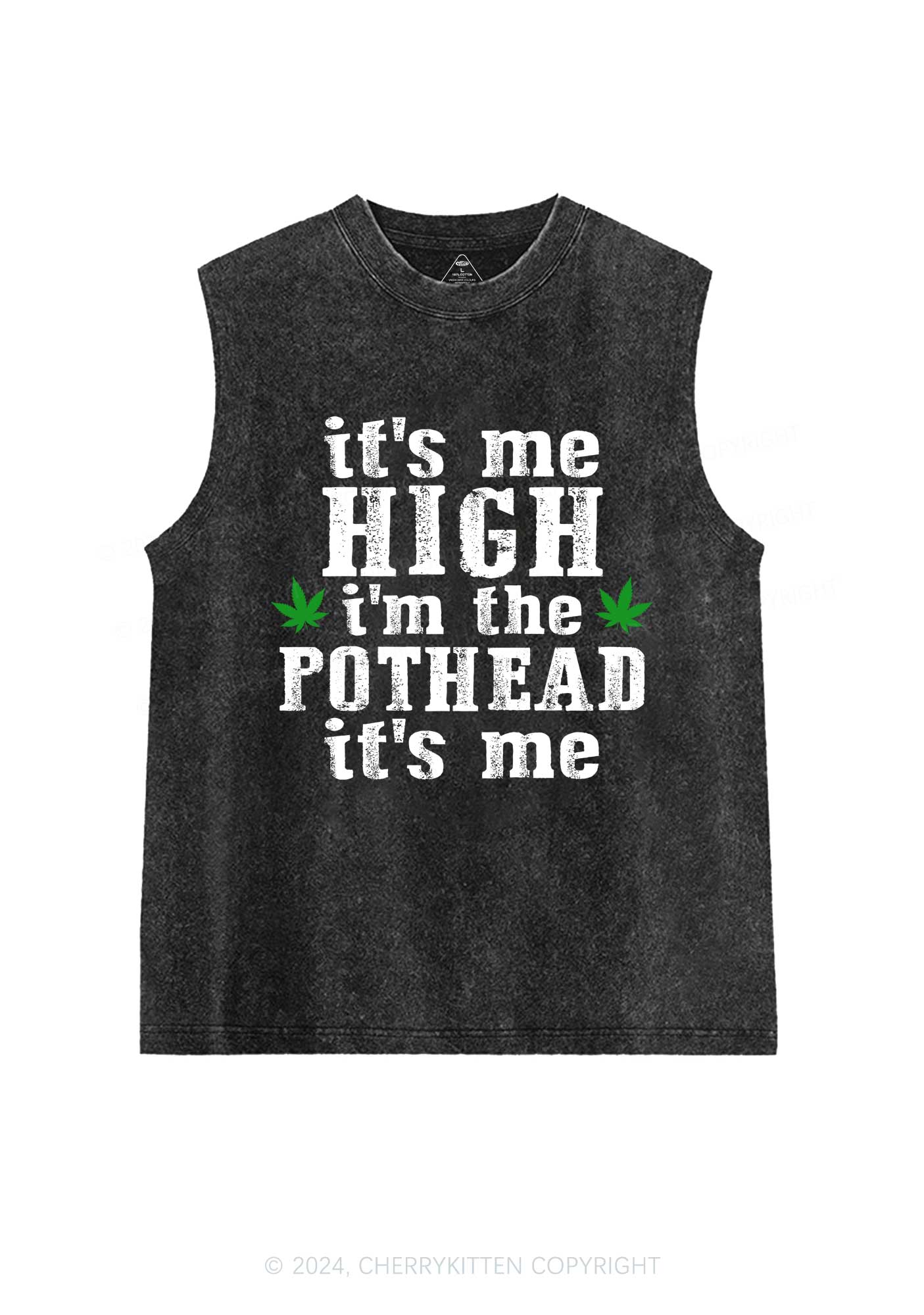 High Pothead Y2K Washed Tank Cherrykitten