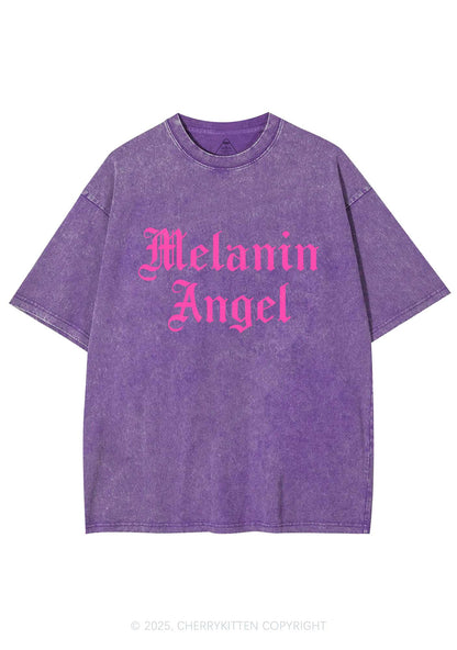 Melanin Angel Y2K Washed Tee Cherrykitten