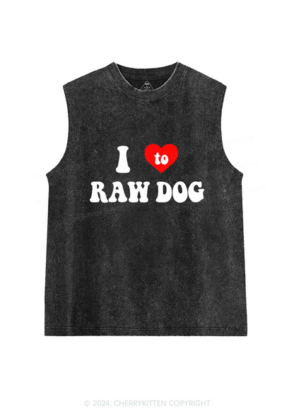 I Love Raw Dog Y2K Washed Tank Cherrykitten