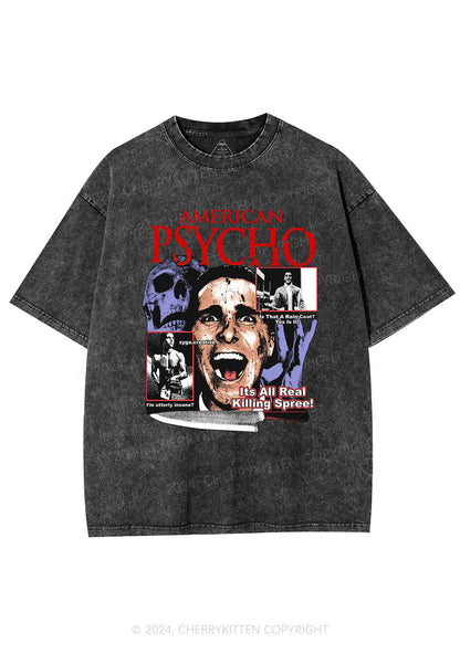 Halloween American Psycho Y2K Washed Tee Cherrykitten