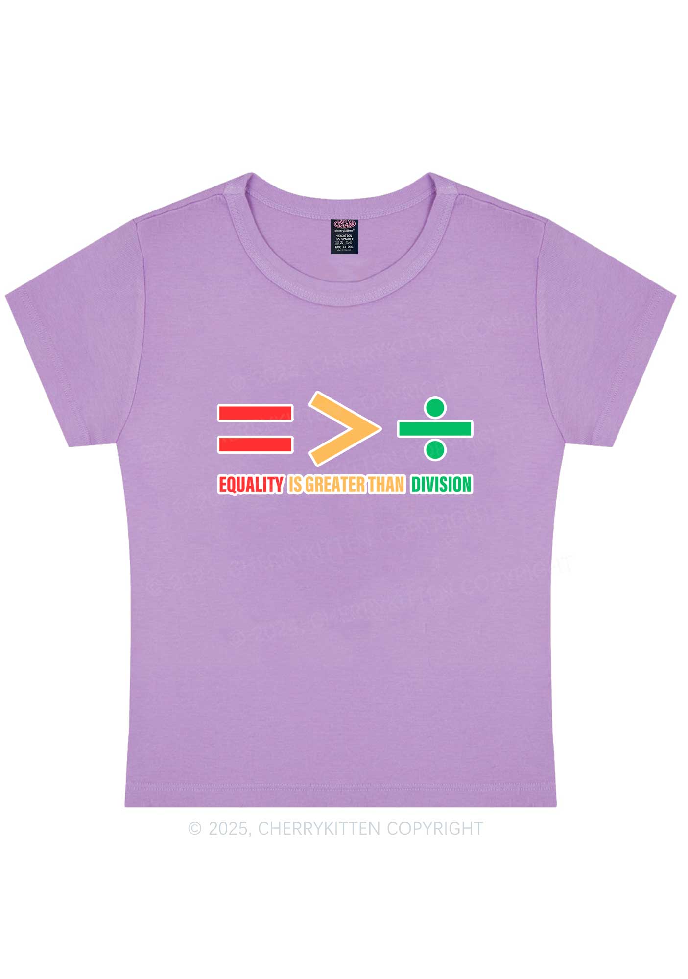 Equality Is Greater Than Division Y2K Baby Tee Cherrykitten