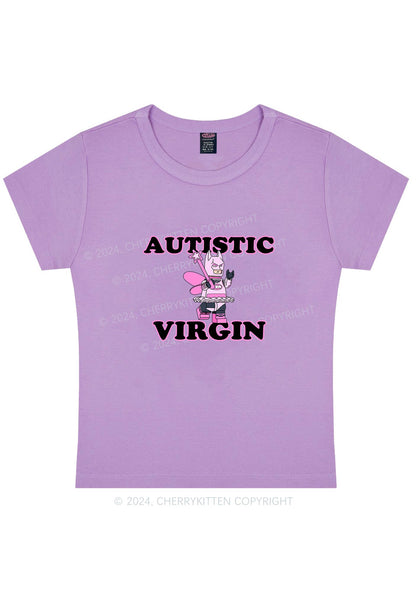 Autistic Virgin Y2K Baby Tee Cherrykitten