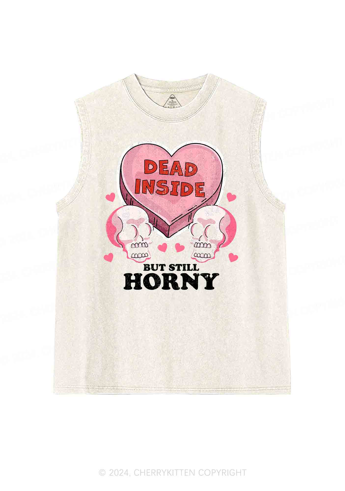 Halloween Dead Inside Y2K Washed Tank Cherrykitten