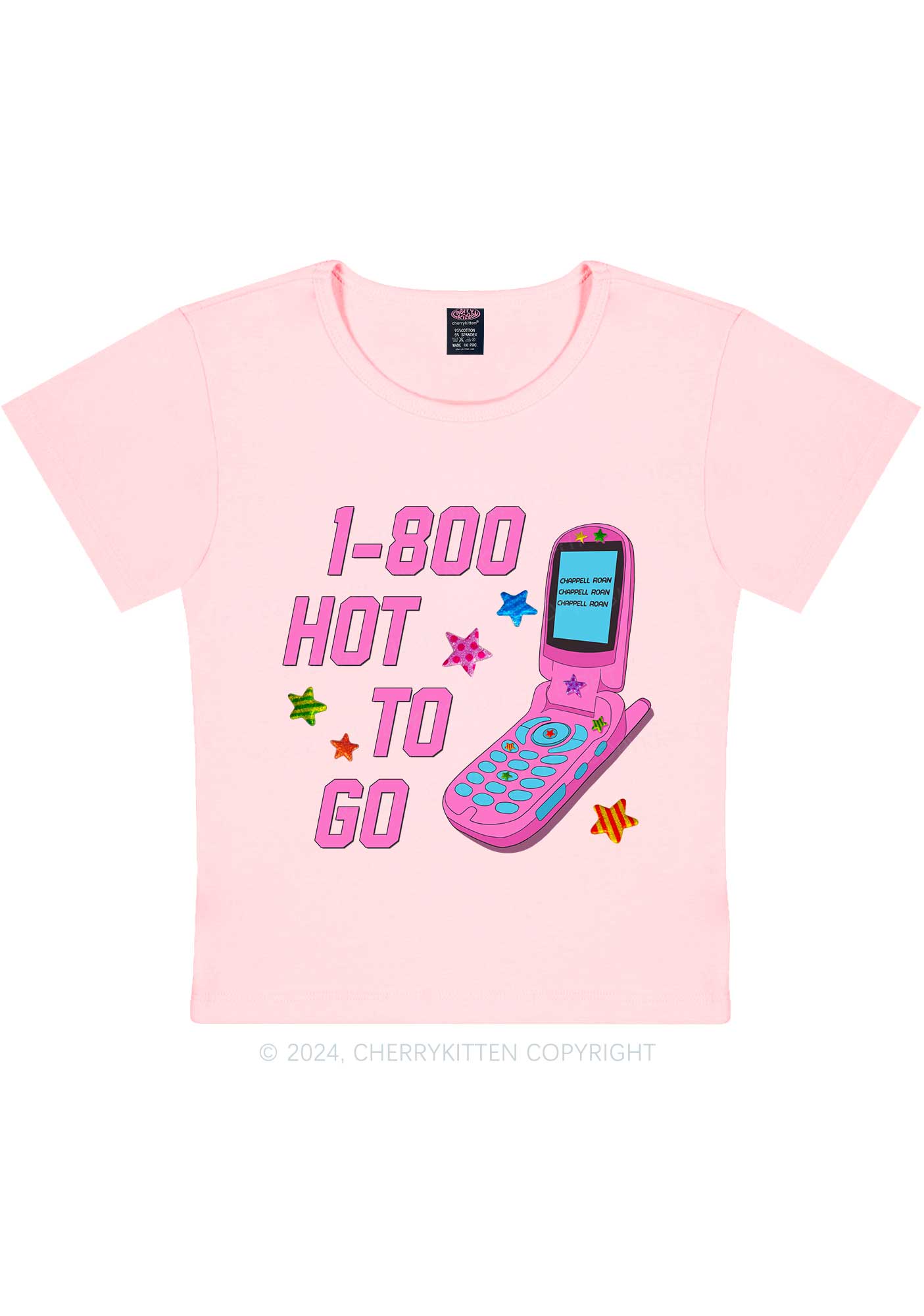 Hot To Go Phone Y2K Baby Tee Cherrykitten