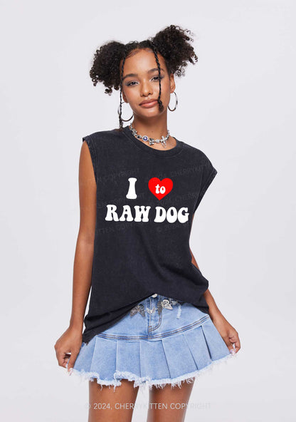 I Love Raw Dog Y2K Washed Tank Cherrykitten