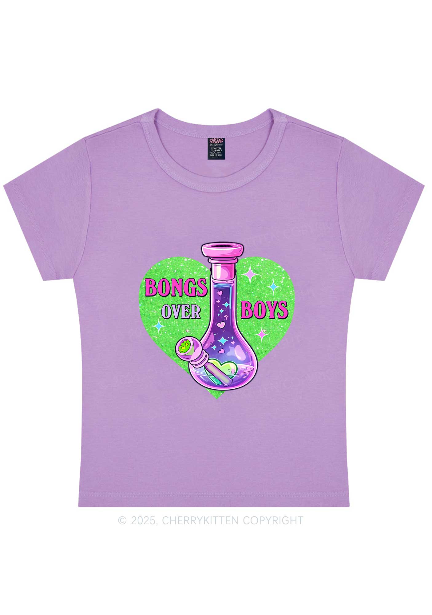 Bongs Over Boys Y2K Baby Tee Cherrykitten