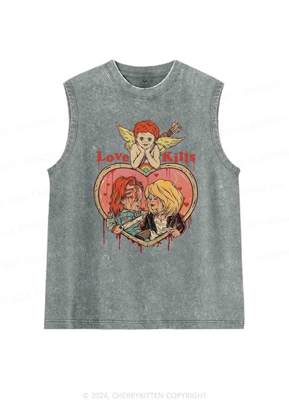 Halloween Love Kills Y2K Washed Tank Cherrykitten