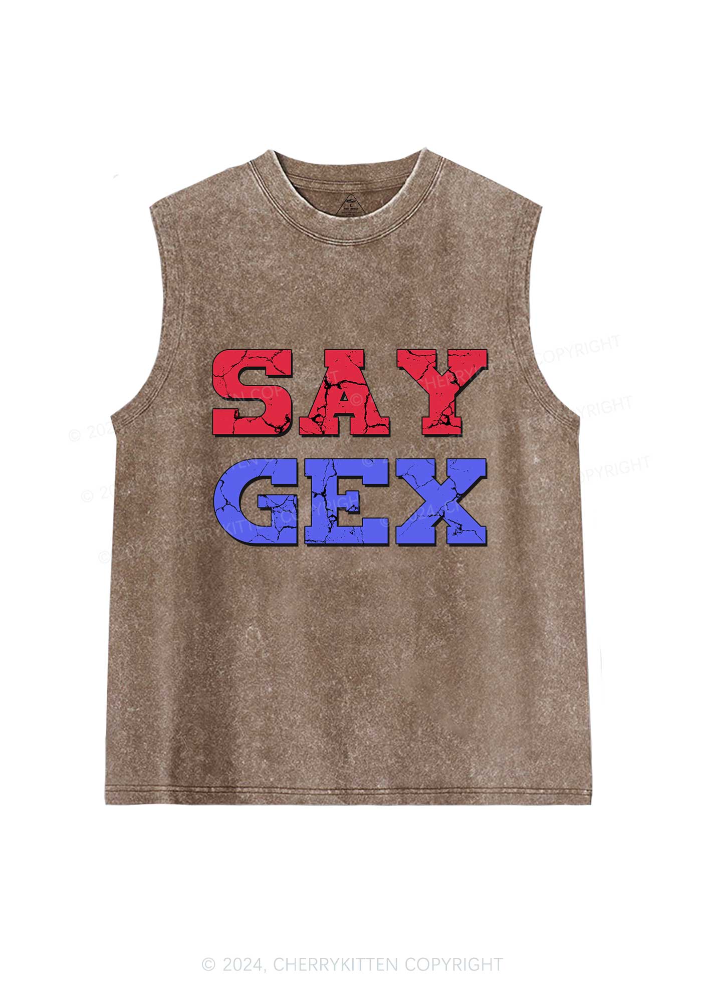 Say Gex Y2K Washed Tank Cherrykitten