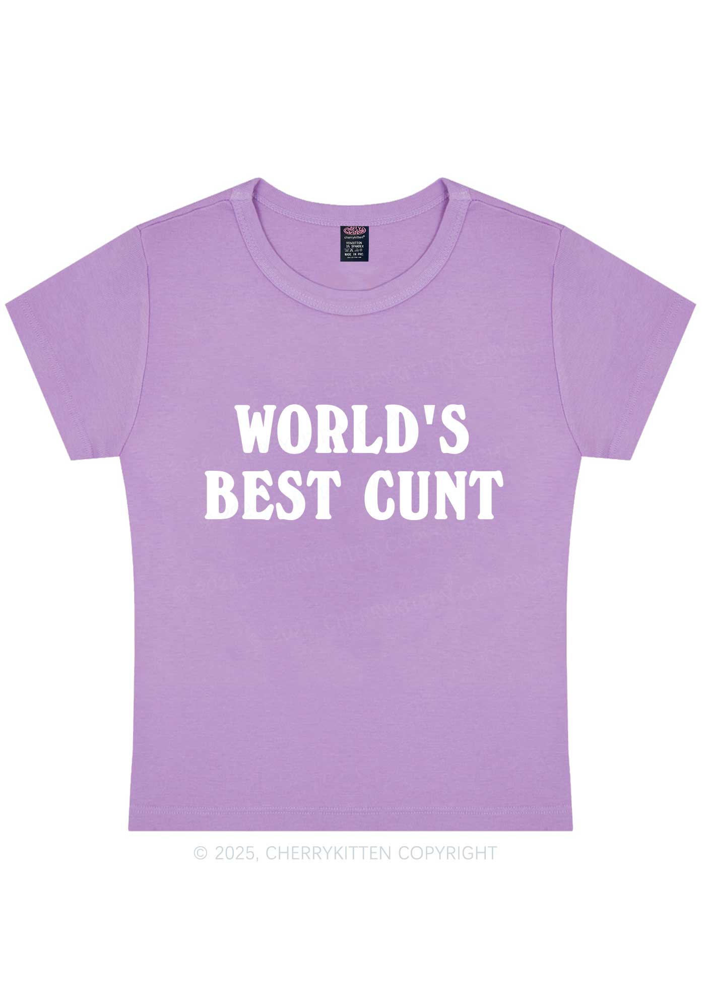 Worlds Best Cxxt Y2K Baby Tee Cherrykitten