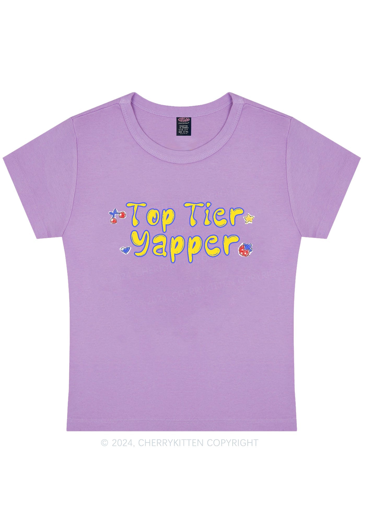 Top Tier Yapper Y2K Baby Tee Cherrykitten