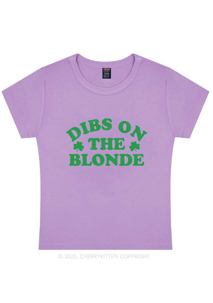 Dibs On The Blonde St Patricks Y2K Baby Tee Cherrykitten